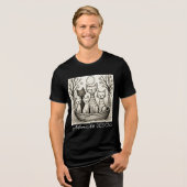 Serene Moonlit Cat Family Illustration Tri-Blend Shirt (Vorderseite voll)