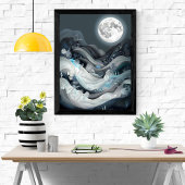 Serene Moonlit Landschaft Poster