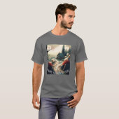 Serene Mountain Cabin Landschaft Sommersaison T-Shirt (Vorne ganz)