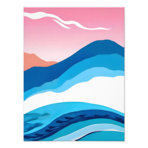 Serene Mountain Dreamscape - Abstrakte Landschaft Fotodruck