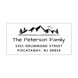 Serene Mountain Elegante Familienname Rücksendeadr Gummistempel