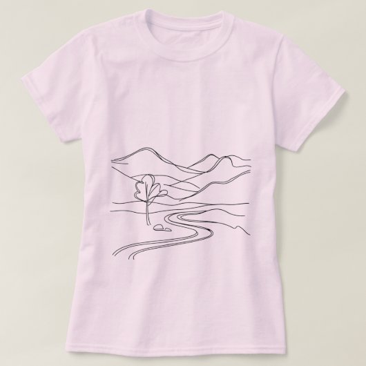 Serene Mountain Escape: Ein Minimalist T-Shirt (Design vorne)