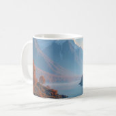 Serene Mountain Lake & Autumn Tree Landschaft Kaffeetasse (Vorderseite Links)