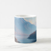 Serene Mountain Lake & Autumn Tree Landschaft Kaffeetasse (Mittel)