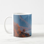 Serene Mountain Lake & Autumn Tree Landschaft Kaffeetasse (Links)