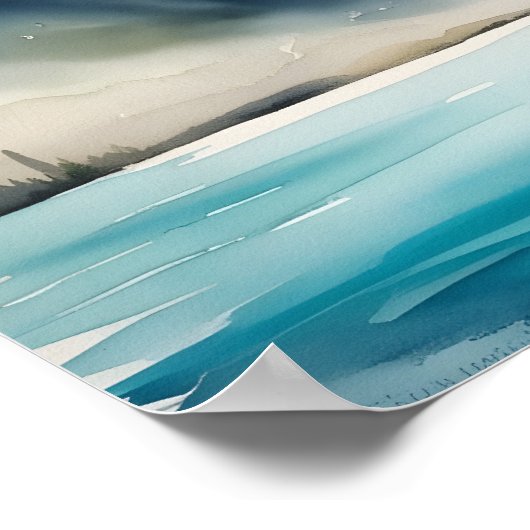 Serene Mountain Lake Poster (Ecke)