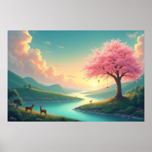 Serene Mountain Lake Poster (Vorne)