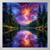 Serene Mountain Landschaft mit See Poster (Vorne)