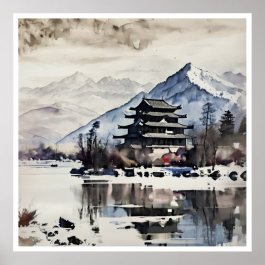 Serene Mountain Pagoda, winter poster (Vorne)