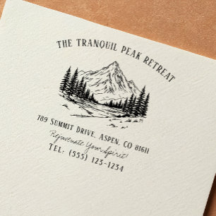 Serene Mountain Peak Briefmarke für Luxus Wellness Gummistempel
