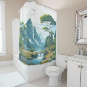 Serene Mountain River Stream Duschvorhang (Beispiel)