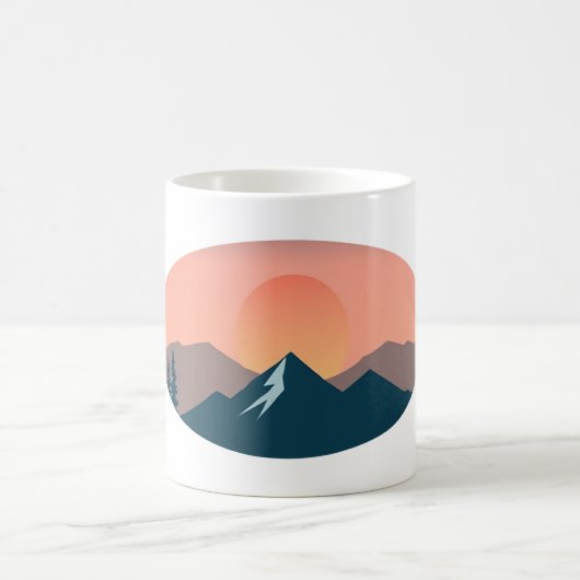 Serene Mountain Sunset Kaffeetasse (Mittel)
