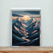Serene Mountain Sunset Poster