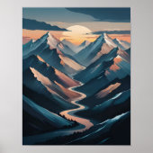 Serene Mountain Sunset Poster (Vorne)