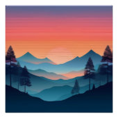 Serene Mountain Sunset View Poster (Vorderseite)