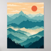 Serene Mountain Vista Sunset Poster (Vorne)