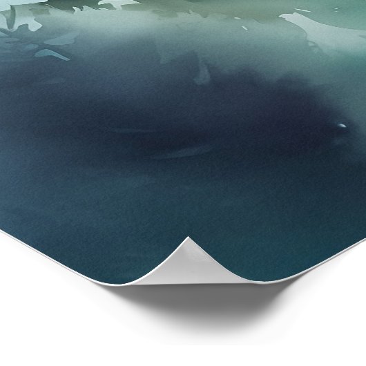 Serene Mountain Watercolor Abstrakt Art Download Poster (Ecke)