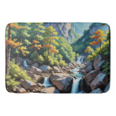 Serene Mountain Waterfall Landschaft Badematte (Vorderseite)