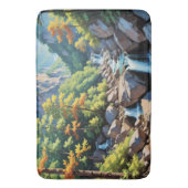 Serene Mountain Waterfall Landschaft Badematte (Vorderseite Vertikal)