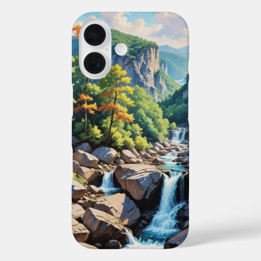 Serene Mountain Waterfall Landschaft Case-Mate iPhone Hülle (Rückseite)