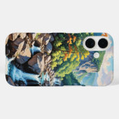 Serene Mountain Waterfall Landschaft Case-Mate iPhone Hülle (Rückseite (Horizontal))