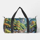 Serene Mountain Waterfall Landschaft Duffle Bag (Vorderseite)