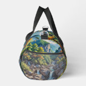 Serene Mountain Waterfall Landschaft Duffle Bag (Rechts)