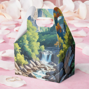 Serene Mountain Waterfall Landschaft Geschenkschachtel