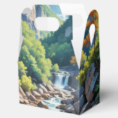 Serene Mountain Waterfall Landschaft Geschenkschachtel (Geöffnet)