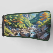 Serene Mountain Waterfall Landschaft Golf Headcover (Vorderseite)