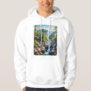 Serene Mountain Waterfall Landschaft Hoodie