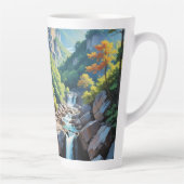 Serene Mountain Waterfall Landschaft Milchtasse (Rechts)