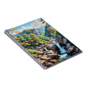 Serene Mountain Waterfall Landschaft Notizblock (Rechte Seite)