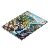 Serene Mountain Waterfall Landschaft Notizblock (Linke Seite)