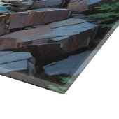 Serene Mountain Waterfall Landschaft Schneidebrett (Ecke)