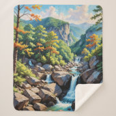 Serene Mountain Waterfall Landschaft Sherpadecke (Vorderseite)