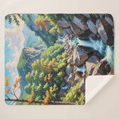 Serene Mountain Waterfall Landschaft Sherpadecke (Vorderseite (Horizontal))