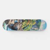 Serene Mountain Waterfall Landschaft Skateboard (Horizontal)