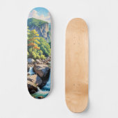 Serene Mountain Waterfall Landschaft Skateboard (Vorderseite)