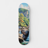 Serene Mountain Waterfall Landschaft Skateboard (Vorderseite)