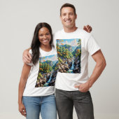 Serene Mountain Waterfall Landschaft T-Shirt (Unisex)
