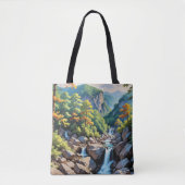 Serene Mountain Waterfall Landschaft Tasche (Vorderseite)