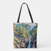 Serene Mountain Waterfall Landschaft Tasche (Rückseite)