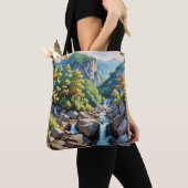 Serene Mountain Waterfall Landschaft Tasche (Von Nahem)