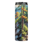 Serene Mountain Waterfall Landschaft Thermosbecher (Rückseite)
