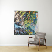 Serene Mountain Waterfall Landschaft Wandteppich (Beispiel (Horizontal))