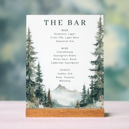 Serene Mountain Wedding Acrylschild (Neutral)