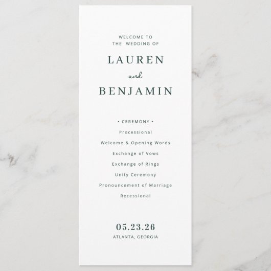 Serene Mountain Wedding Programm (Vorderseite)