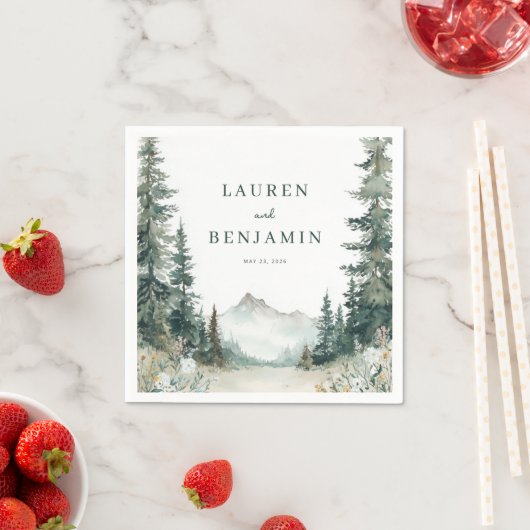 Serene Mountain Wedding Serviette (Beispiel)