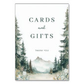 Serene Mountain Wedding Tischnummer (Rückseite)